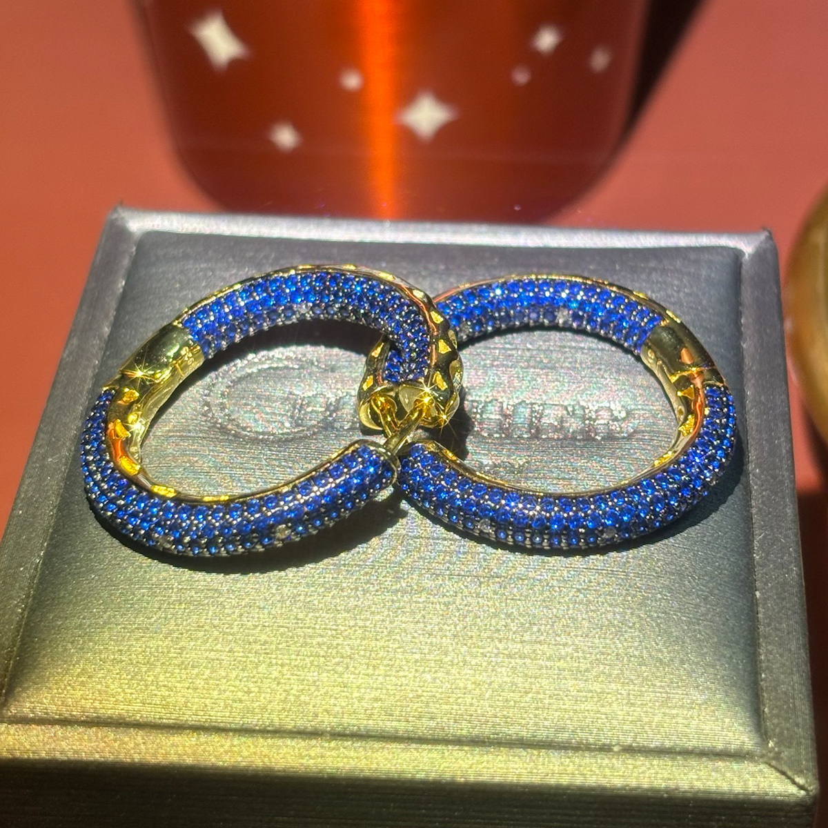 Round Cut Blue Sapphire Earrings