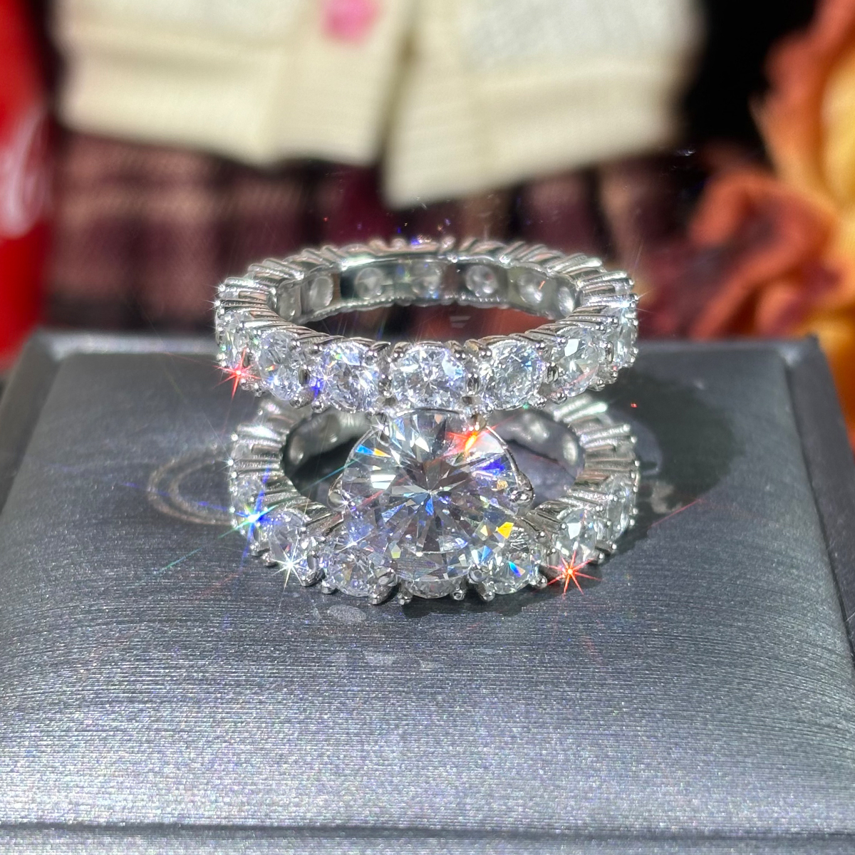 5ct Round Cut White Sapphire Sapphire Ring for Men