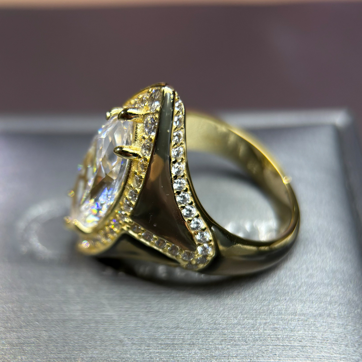 5ct Marquise Cut White Sapphire Engagement Ring