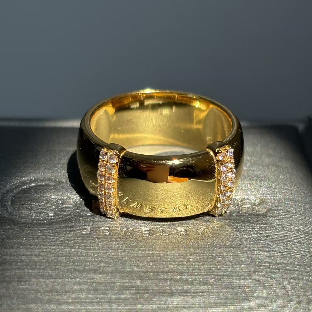 The Aura Case - White Sapphire Statement Band Ring