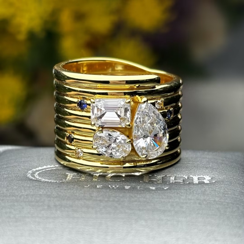 Original Design - White Sapphire Spiral Wedding Band