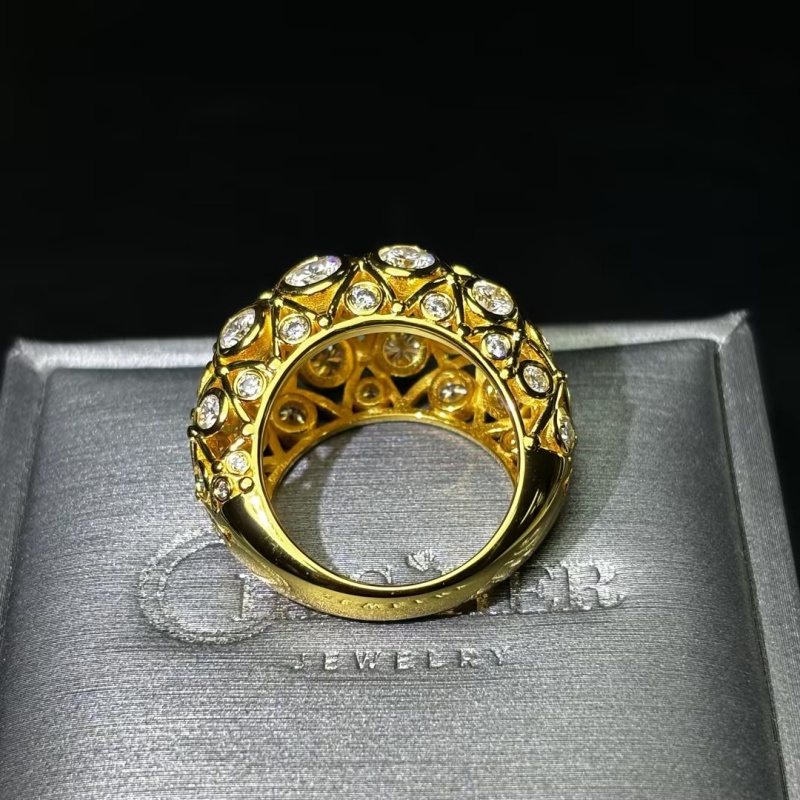 Original Design - Round Cut Moissanite Hollow Wedding Band