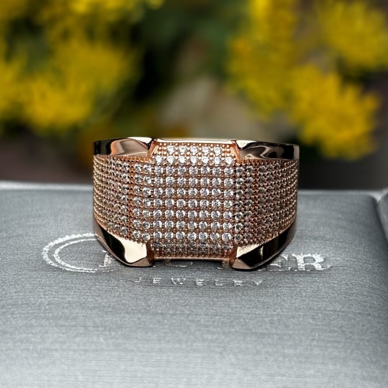 Fashion 5.25ctw Micro-pave Setting Round Cut White Sapphire Men's Band