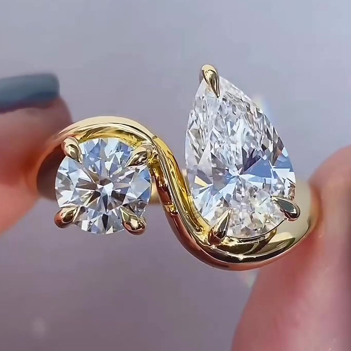 Fashion 4ct Toi et Moi Ring in 925 Sterling Silver