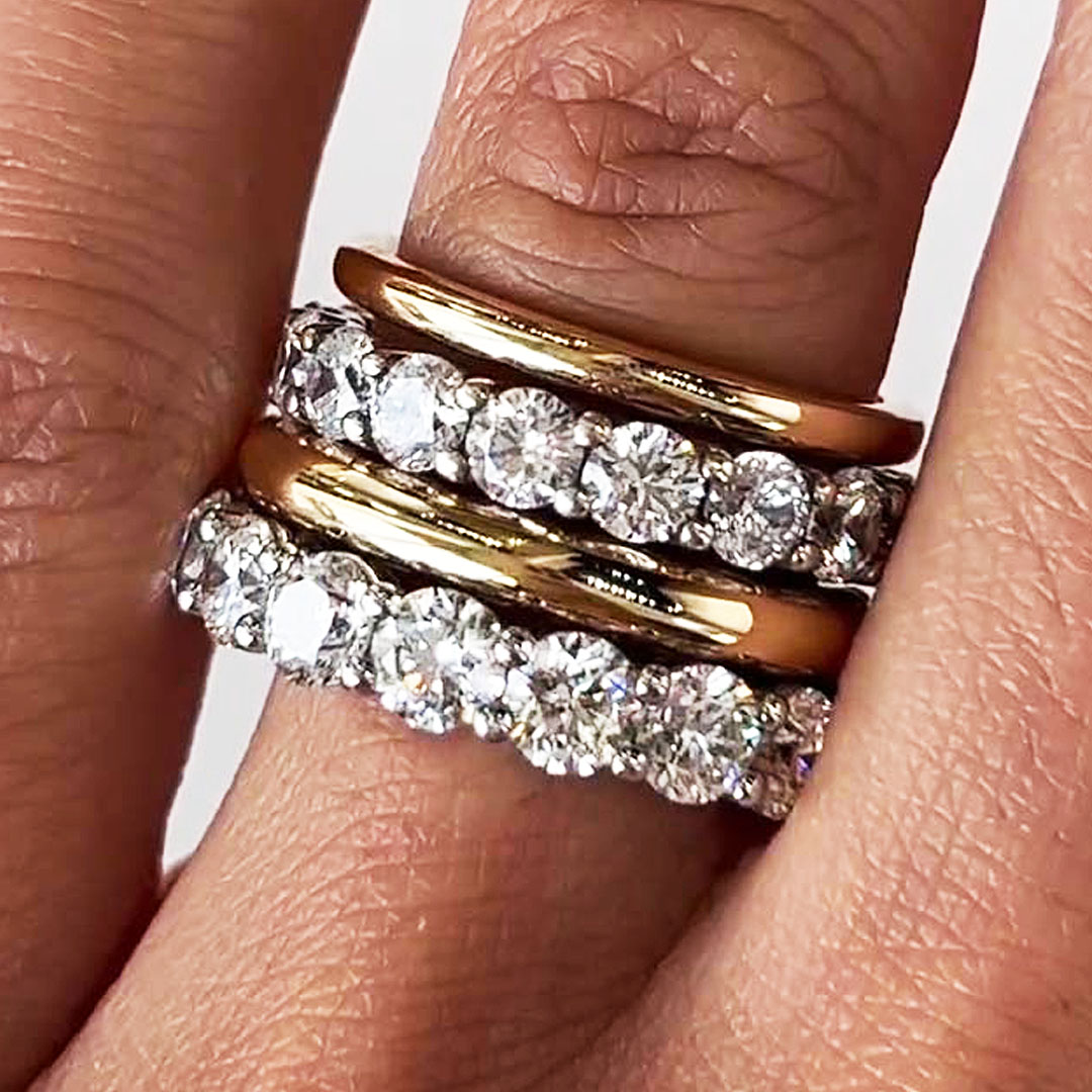 10ct Round Cut White Sapphire Wedding Set/4pcs