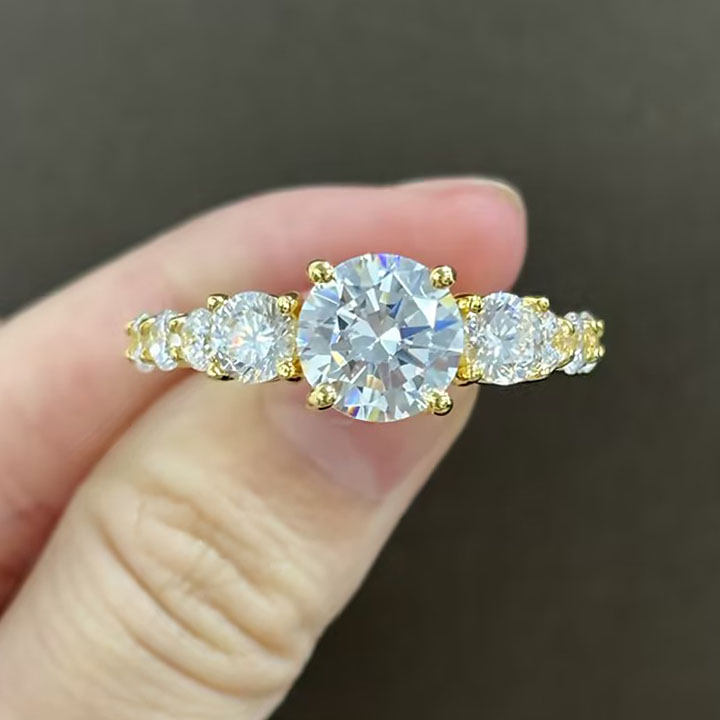 3ct Round Cut White Sapphire Engagement Ring