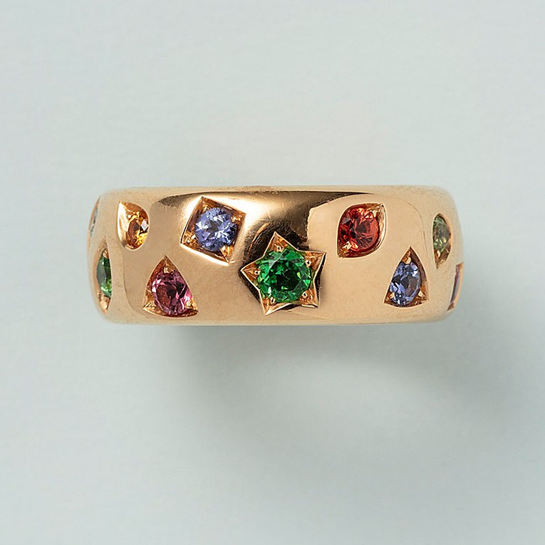 1.75ct Round Cut Rainbow Sapphire Eternity Ring