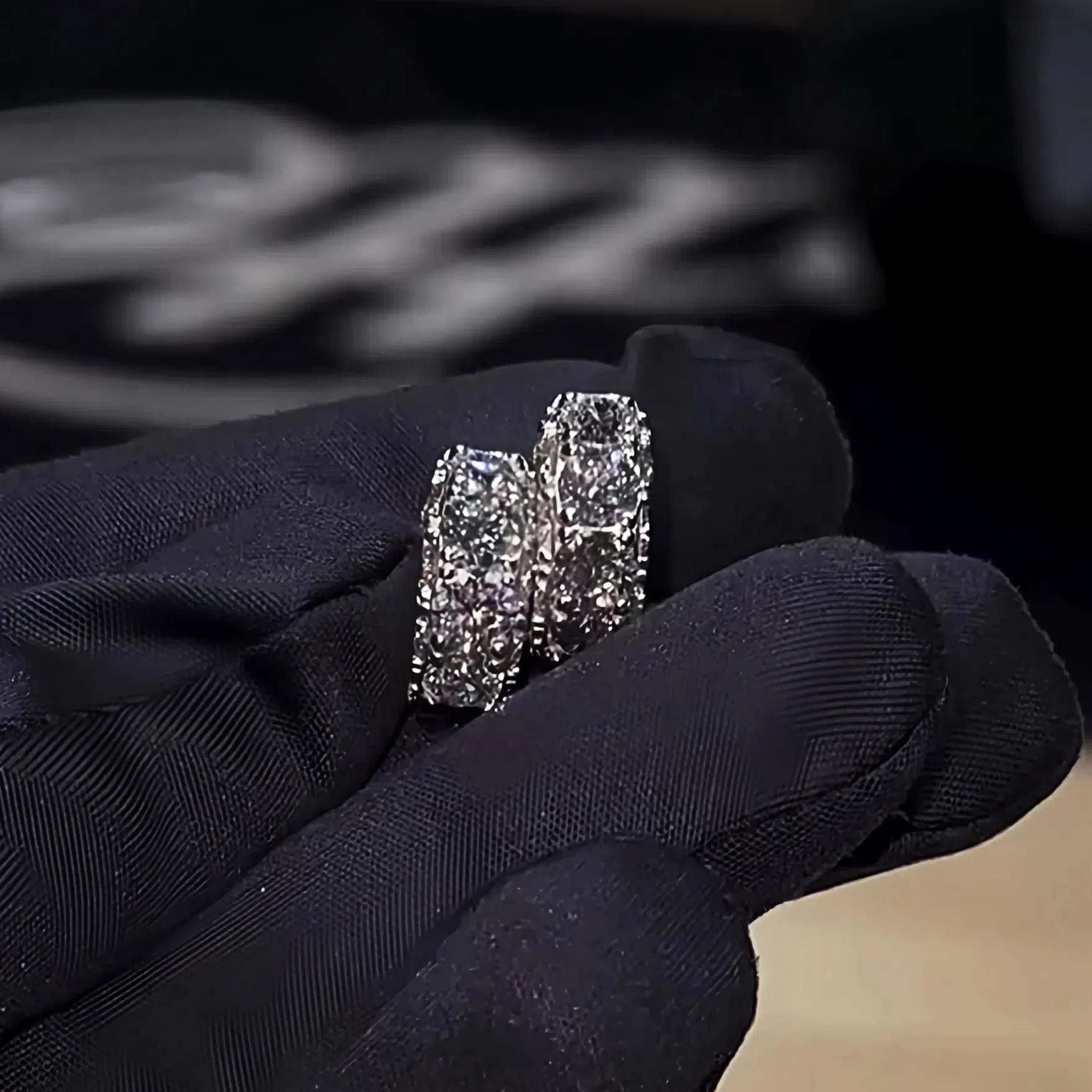 Fashion Round Cut White Sapphire Hoop Earrings