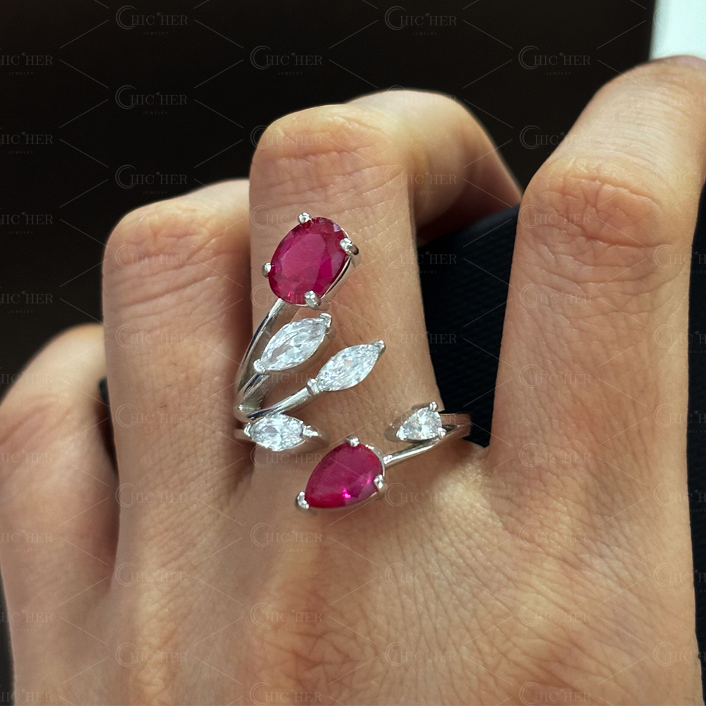4.75ct Fashion leaf Design Ruby Ring