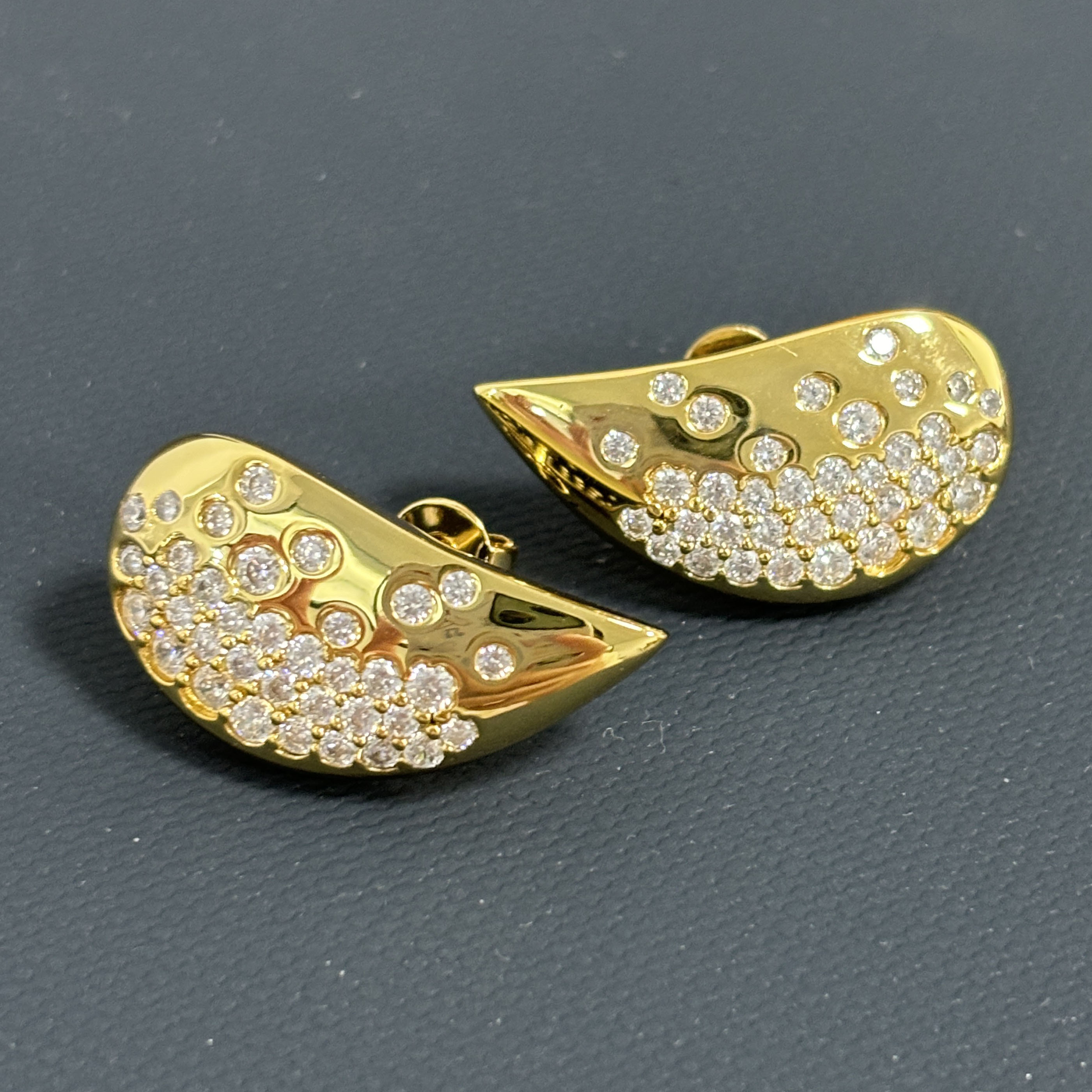 Art Deco Round Cut White Sapphire Stud Earrings