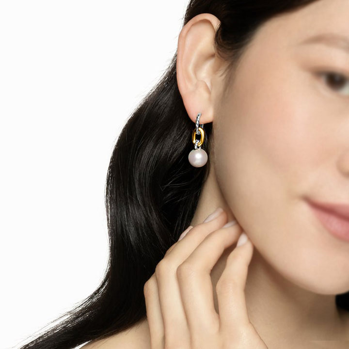 12mm Pearl Sapphire Drop Earrings