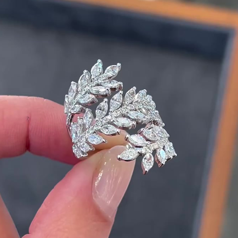 3.4ct Marquise Cut Spiral Wrap Ring