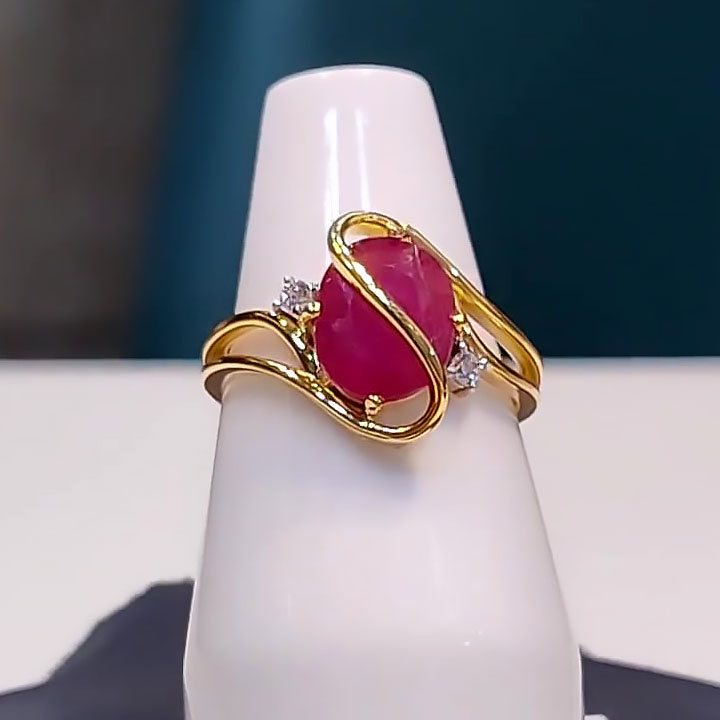 2ct Oval Cut Ruby Sapphire Engagement Ring