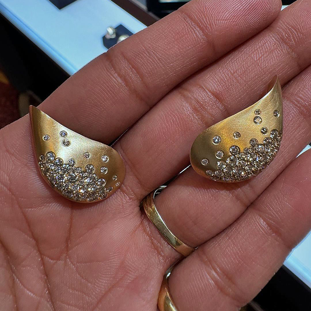 Art Deco Round Cut White Sapphire Stud Earrings