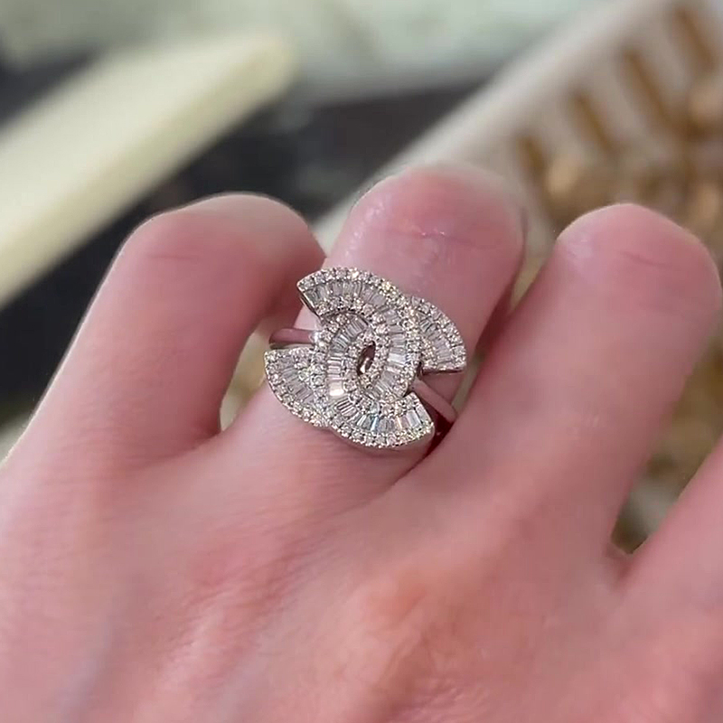 Double C Design 4.75ct White Sapphire Wedding Ring