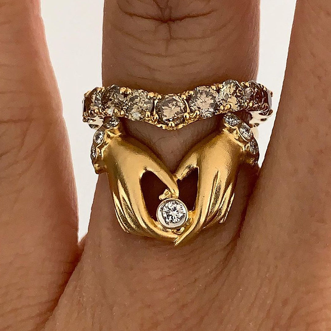 4.35ct Round Cut White Sapphire Wedding Set