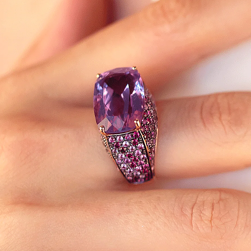 4ct Cushion Cut Multi-Color Engagement Ring (6 Color Options)