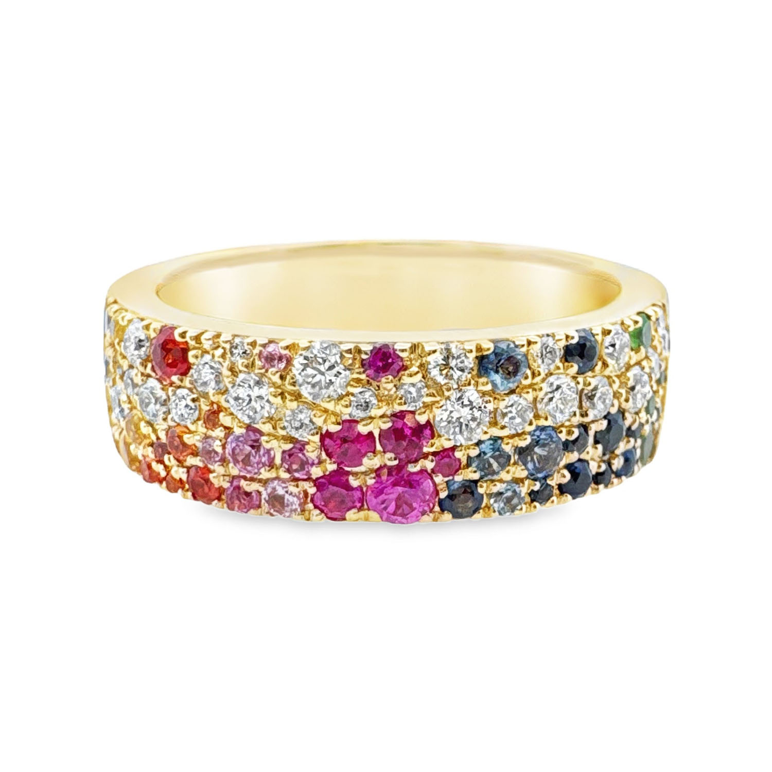 0.68ct Scattered Rainbow Sapphire Cigar Band