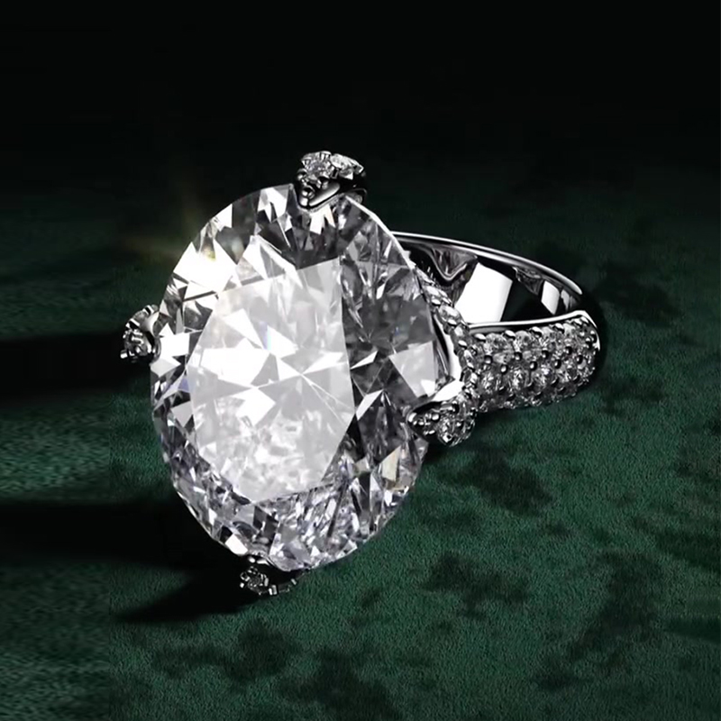 8ct Oval Cut White Sapphire Engagement Ring
