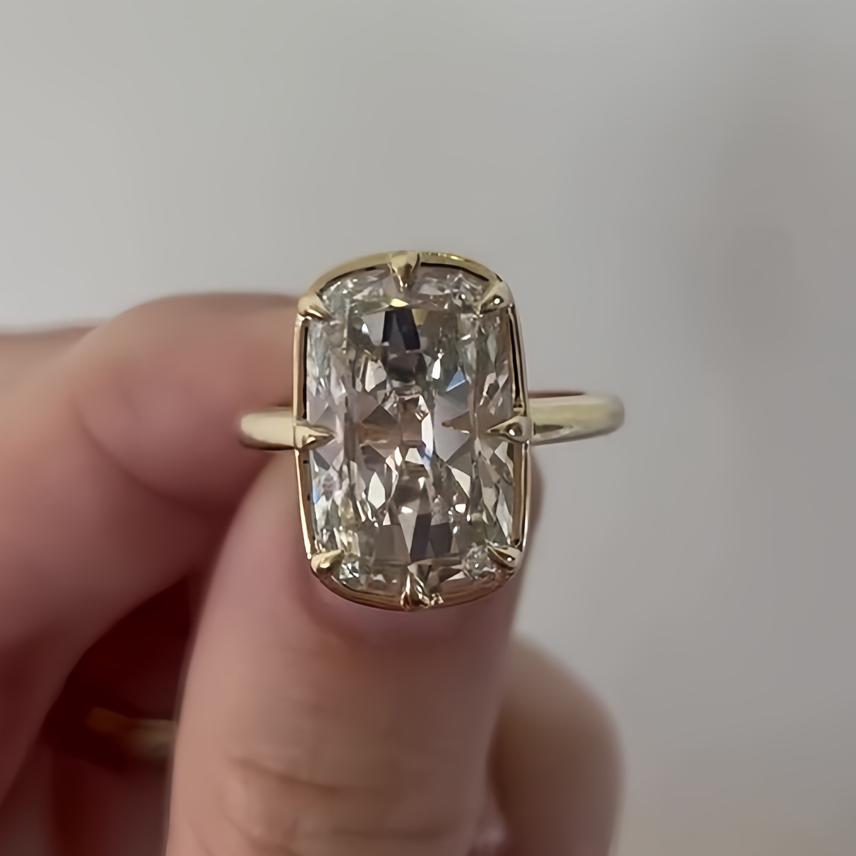 3ct Cushion Cut White Sapphire Solitaire Ring