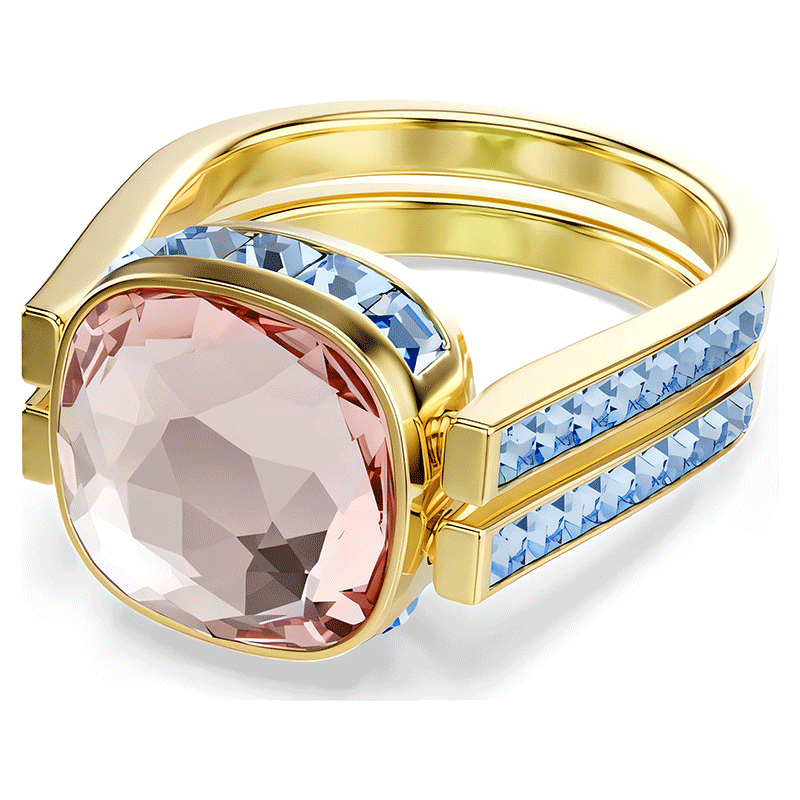 1.25ct Cushion Cut Apple Green & Pink Sapphire Reversible Cocktail Ring