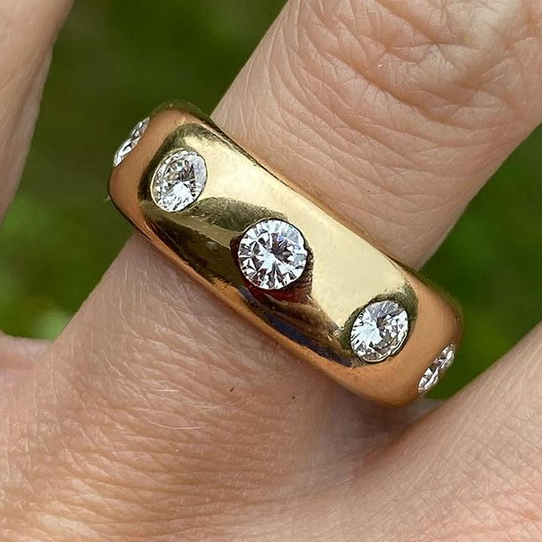 4ct Round Cut White Sapphire Wedding Band