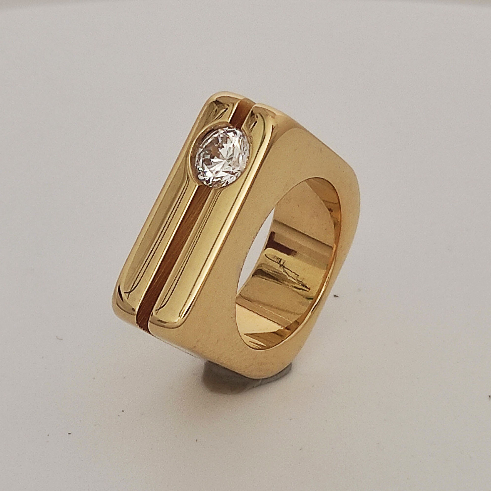 2ct Round Cut White Sapphire Flat Top Double Band