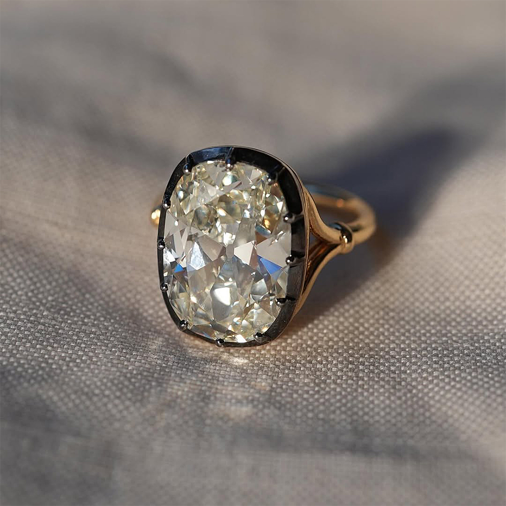 3ct Cushion Cut Yellow Sapphire Engagement Ring