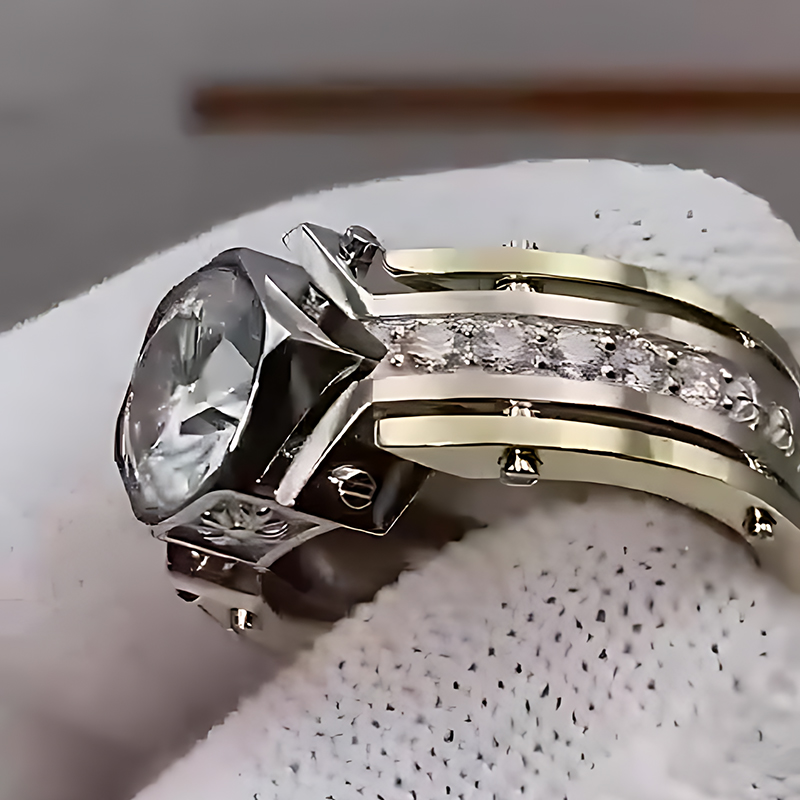 3ct Round Cut White Sapphire Men's Engagement Ring