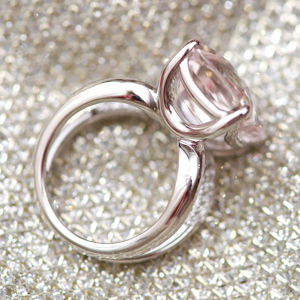 Elegant 5ct Radiant Cut Light Pink Sapphire Engagement Ring