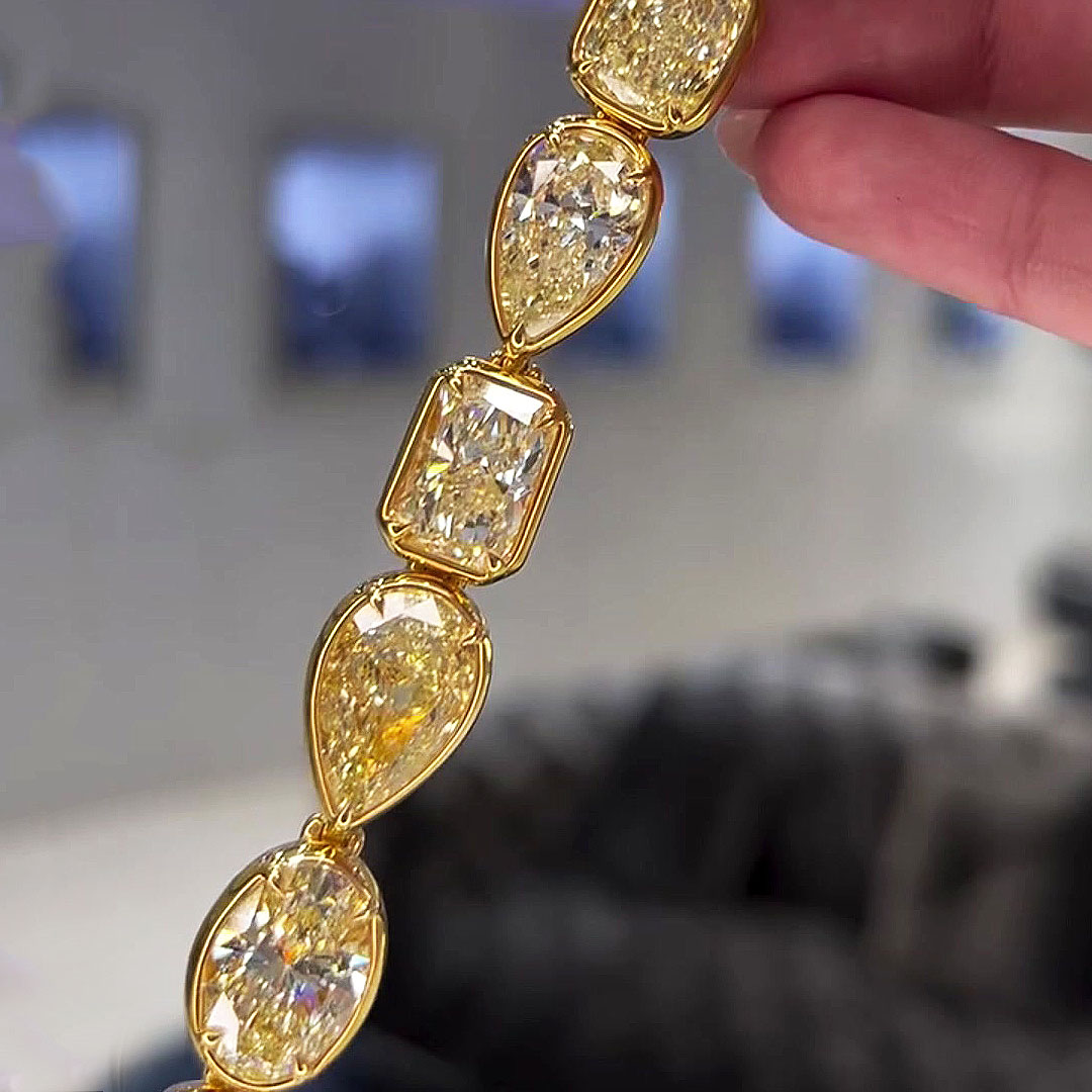 Oval&Pear Cut Yellow Sapphire Bracelet