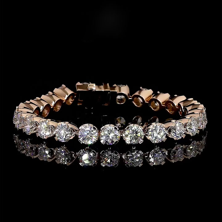 Round Cut White Sapphire Tennis Bracelet