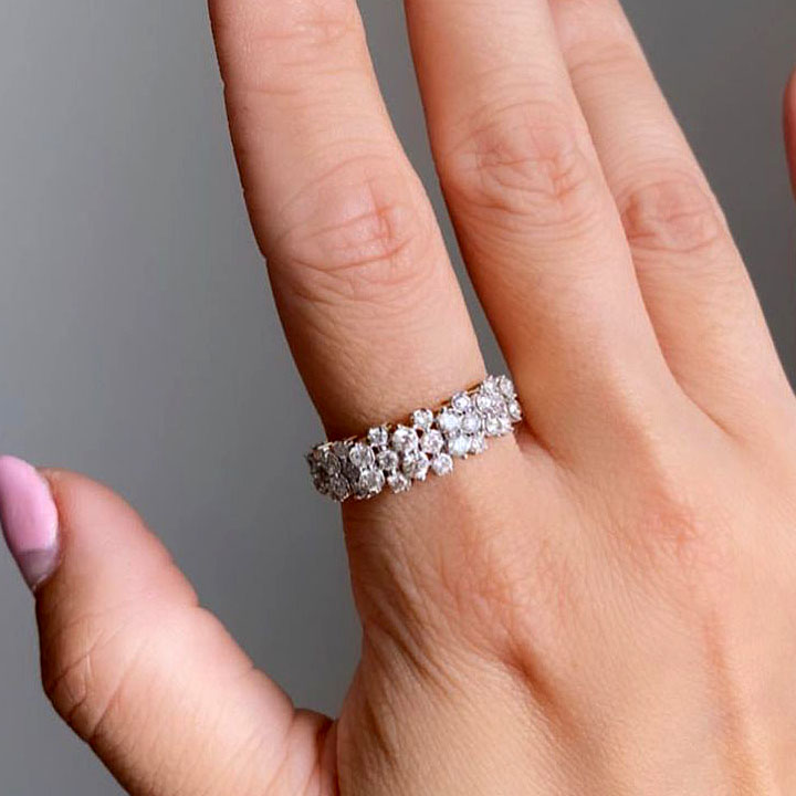 4.25ct Round Cut White Sapphire Eternity Ring