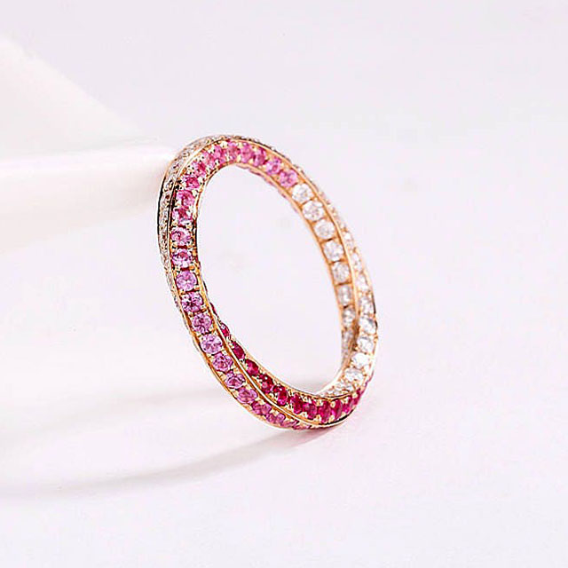 3.75ct Spiral Series Double-tone Sapphire Eternity Ring