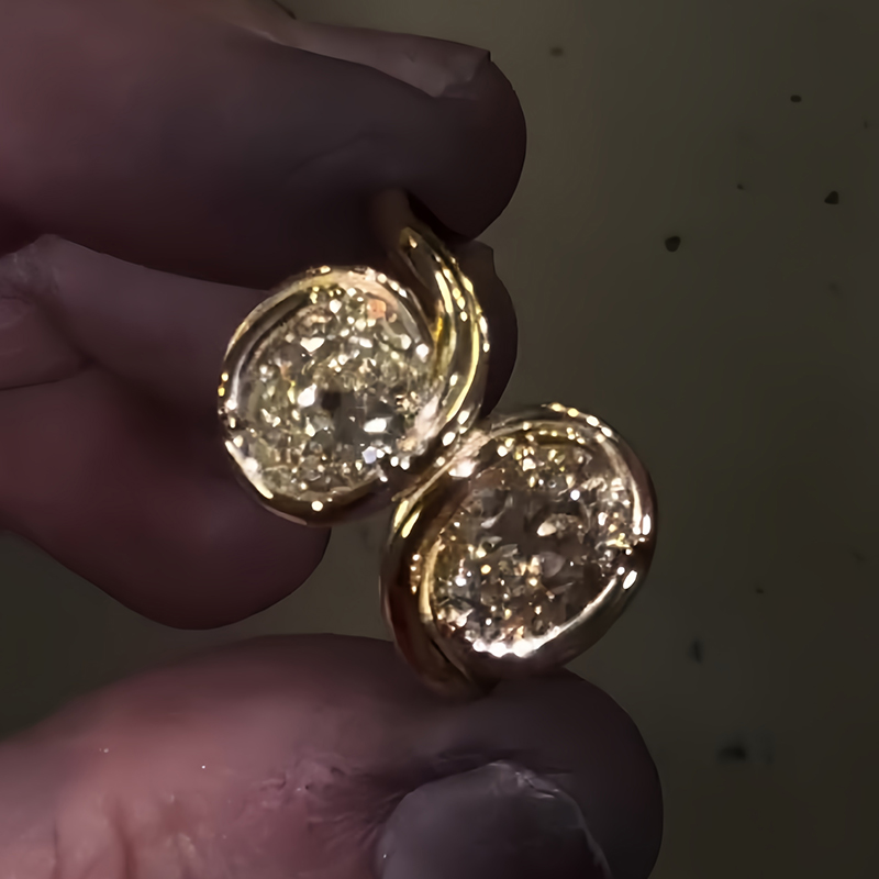 Toi et Moi Oval Cut Yellow Sapphire Engagement Ring