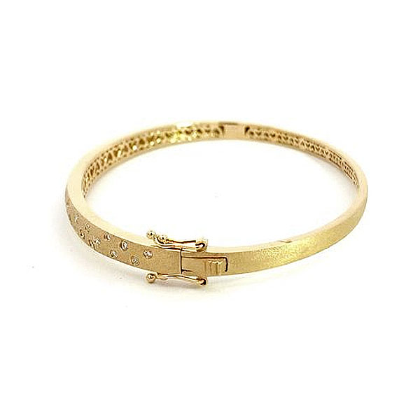 Round Cut White Sapphire Confetti Bangle Bracelet