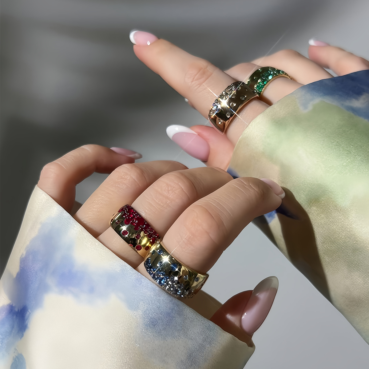 1.5ct Scattered Ruby & Blue Sapphire Band