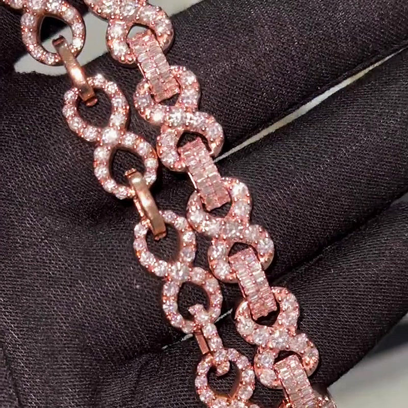 Fashion Round Cut White Sapphire Intersect Bracelet