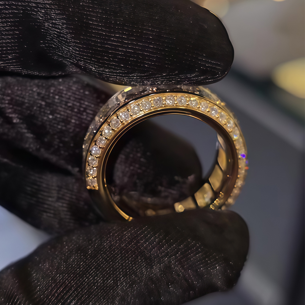 Classic Princess Cut White Sapphire Wedding Band