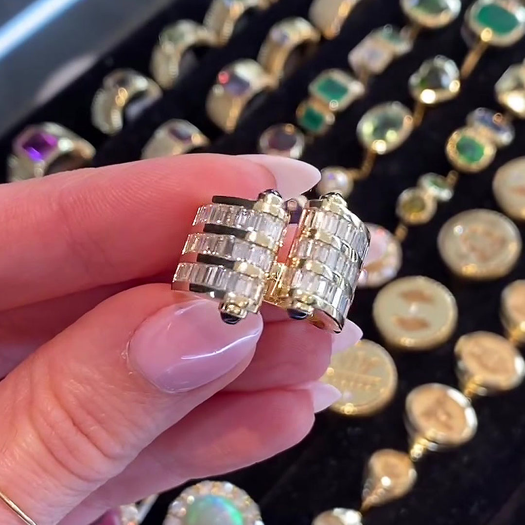 8.25ct Open Design Emerald Cut White Sapphire Eternity Ring