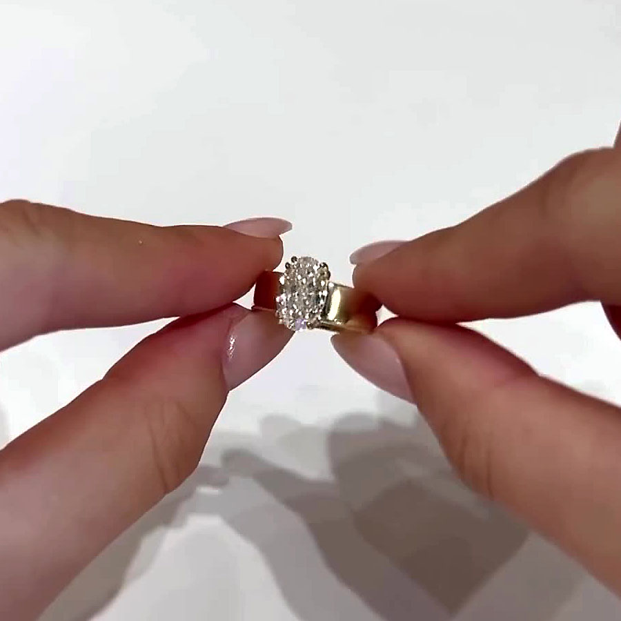 2.5ct Oval Cut White Sapphire Engagement Ring