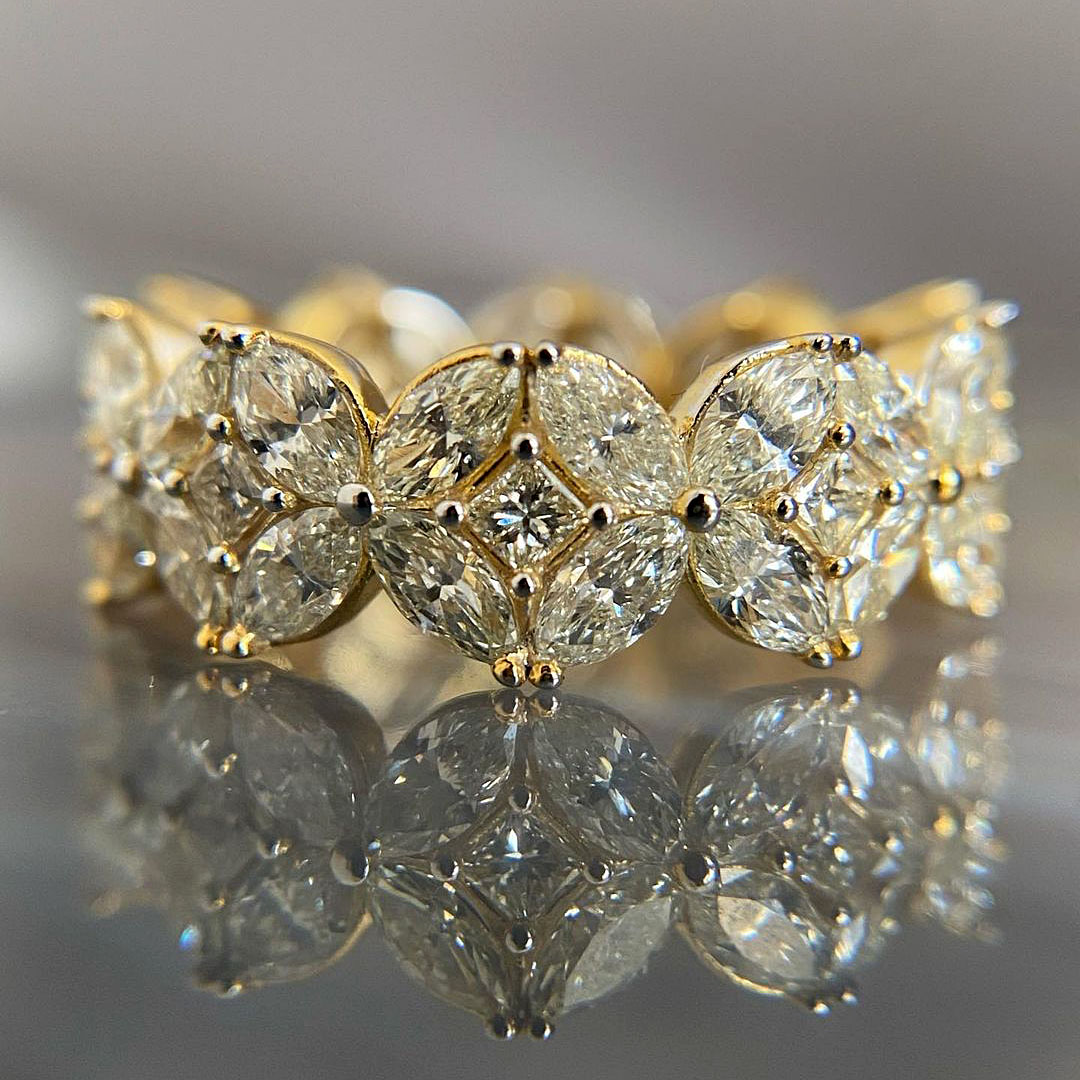 3.75ct Marquise Cut White Sapphire Eternity Ring