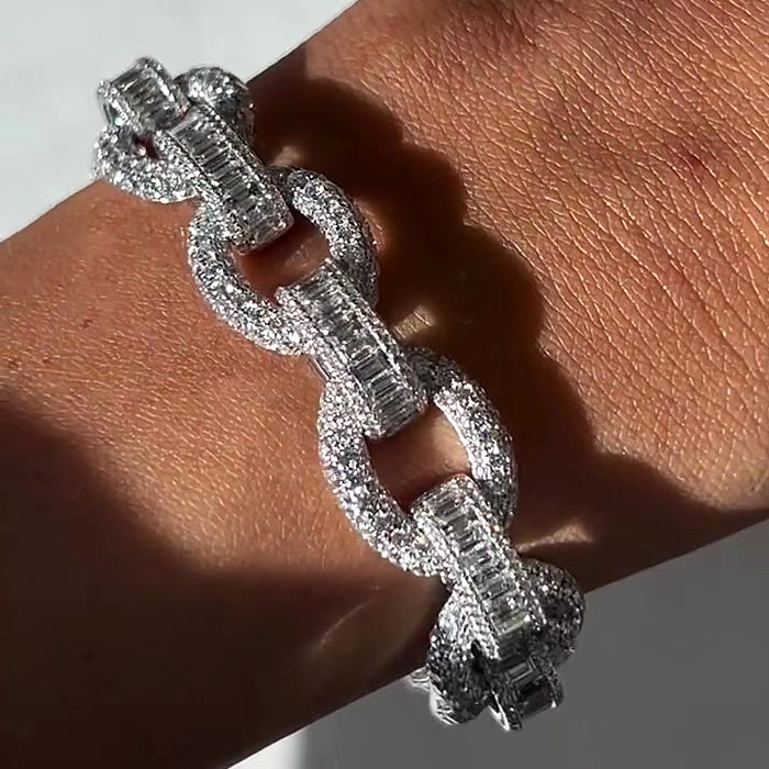 Hip Hop Diamond Interlocking Circle Men's Bracelet