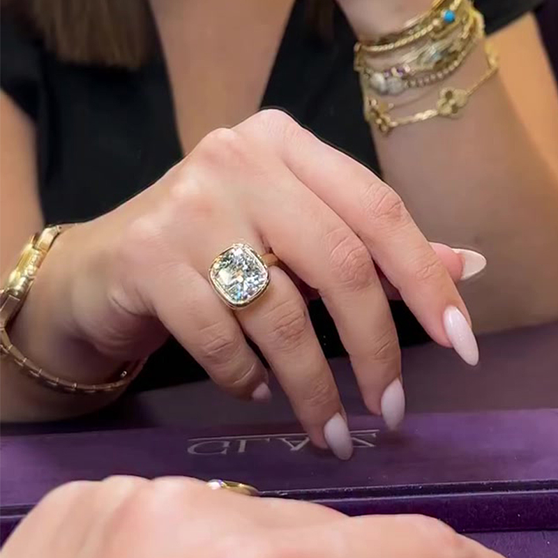 5ct Cushion Cut White Sapphire Solitaire Ring