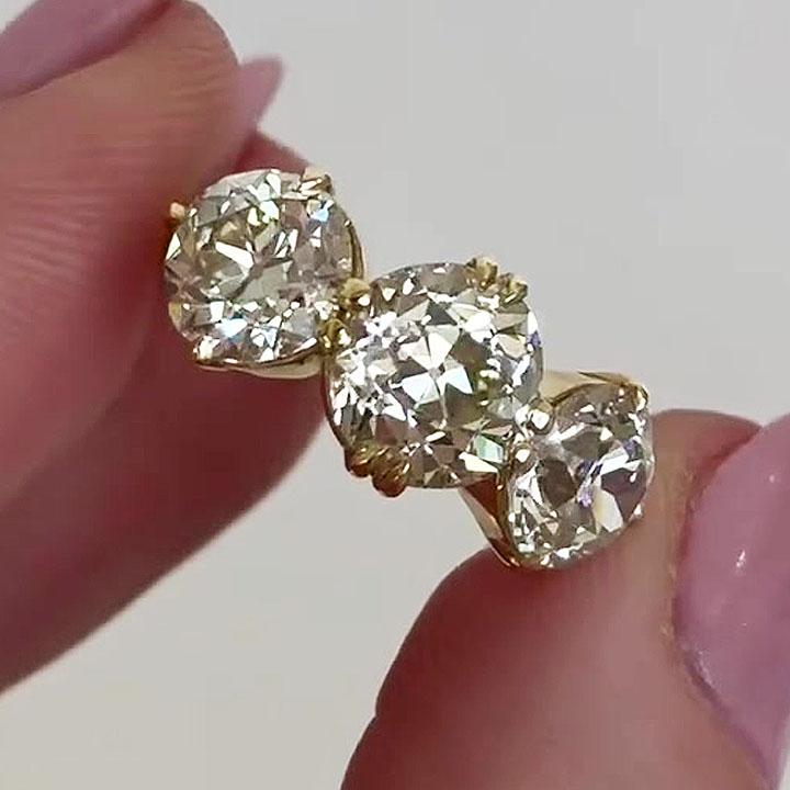 2.05ct Three-stone Round Cut White Sapphire Eternity Ring