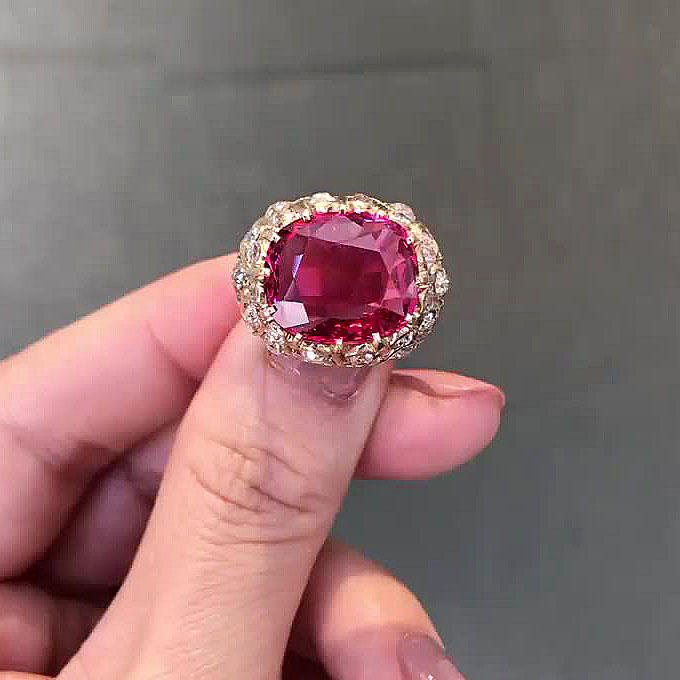 5ct Cushion Cut Ruby Sapphire Engagement Ring