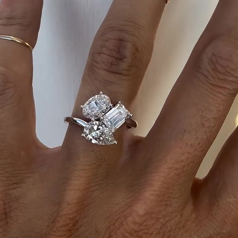 Multi-Cut White Sapphire Engagement Ring