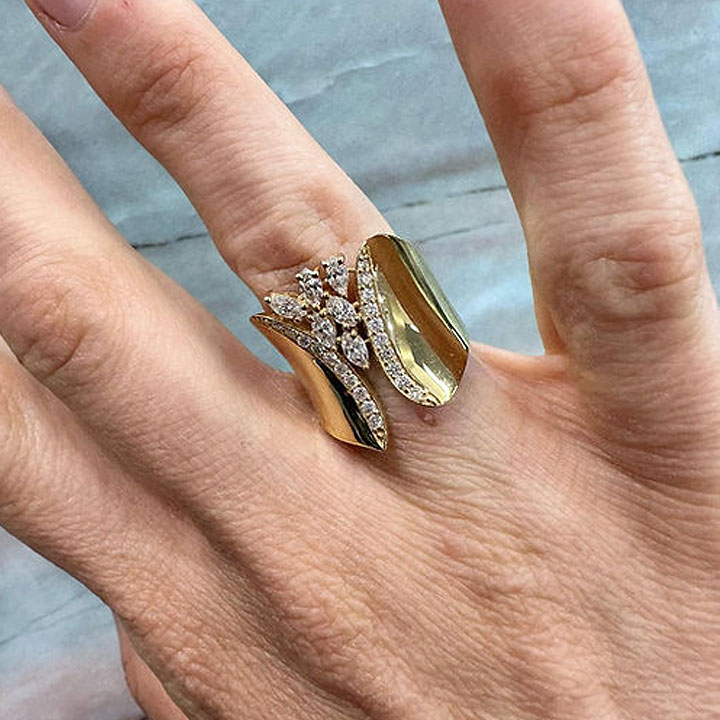 1.85ct Fashion Marquise Cut White Sapphire Eternity Ring