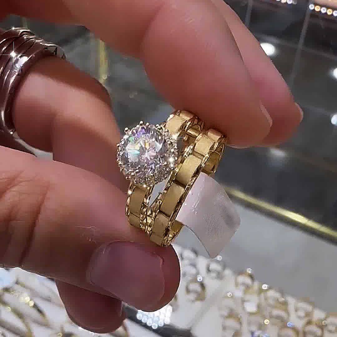 3ct Round Cut White Sapphire Wedding Set