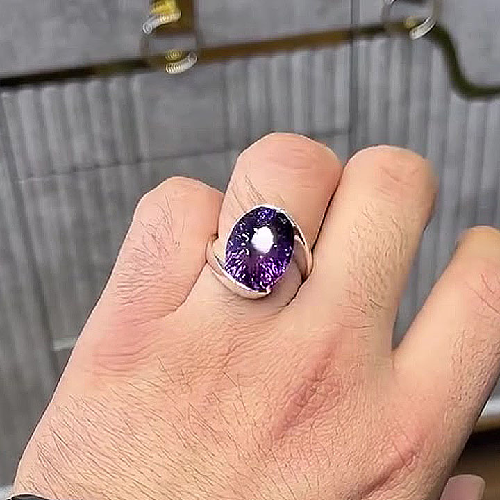 5ct Oval Cut Amethyst Sapphire Engagement Ring